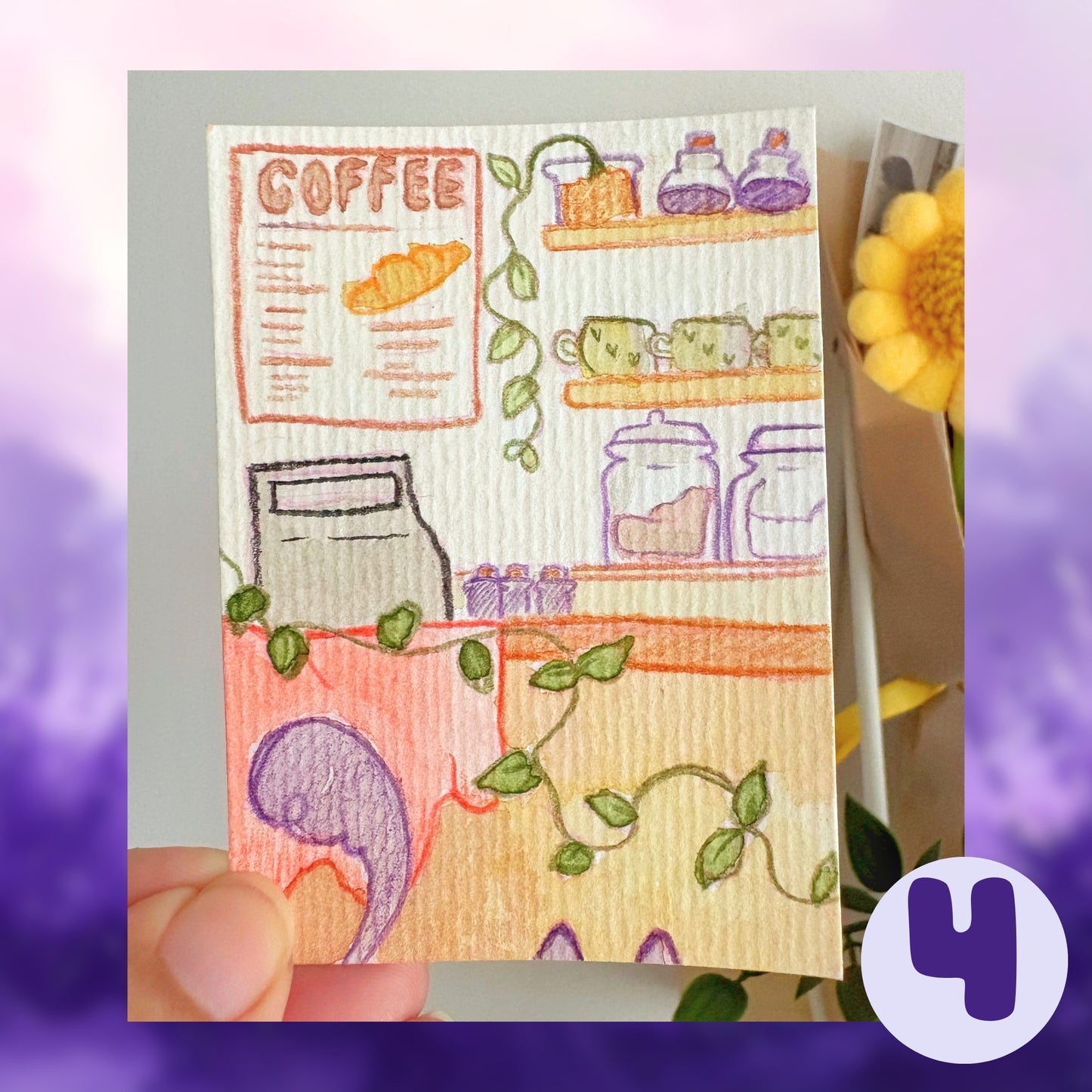 🔴 ACEO ORIGINALS - Cafe & Garden Collection - "Cafe"