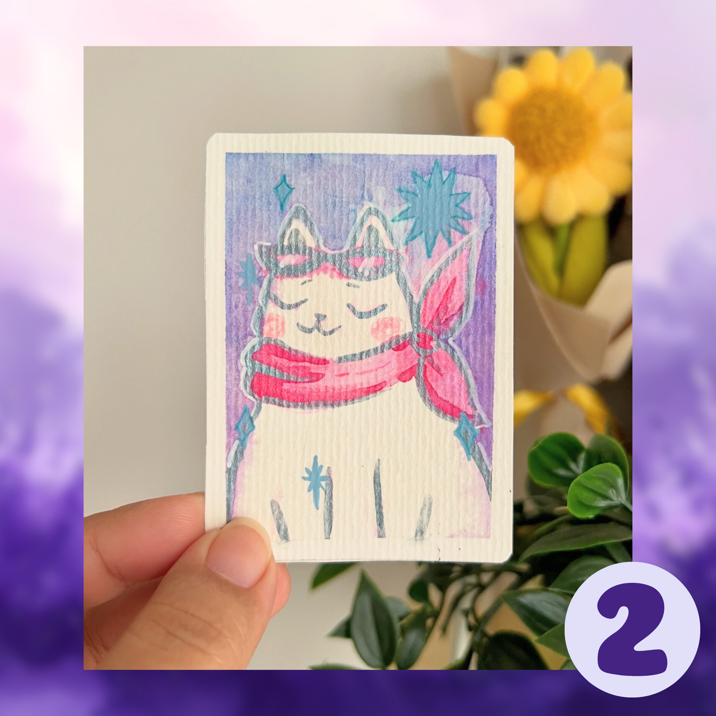 ACEO ORIGINALS - Cats & Sparkles Collection