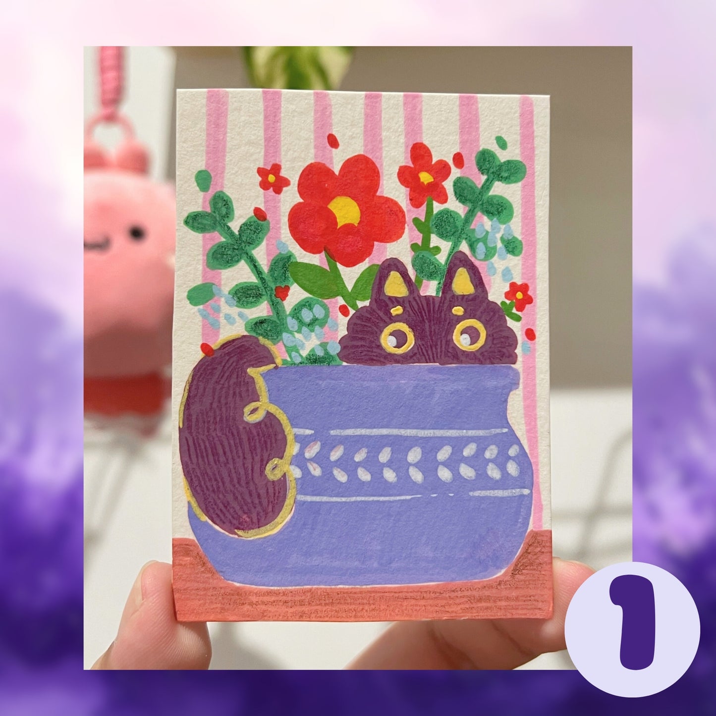 ACEO ORIGINALS - Cats and Vases Collection