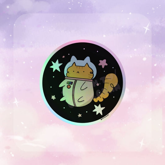 Catstronaut Holographic Sticker