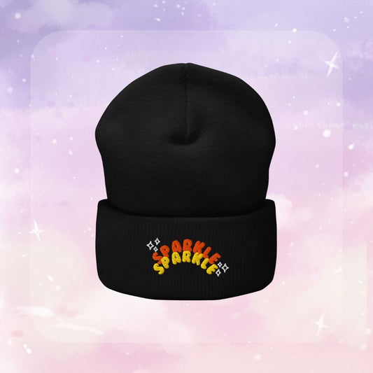 Sparkle Sparkle Cuffed Beanie - Red & Yellow