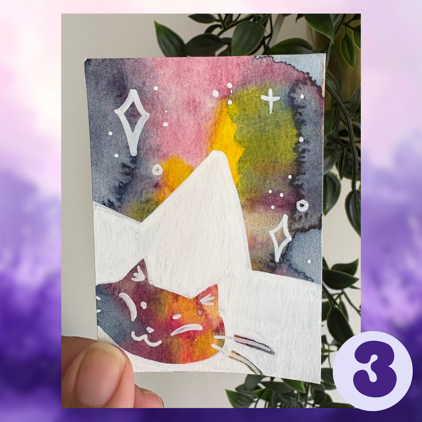 🔴  ACEO ORIGINALS - Space Kitties Collection