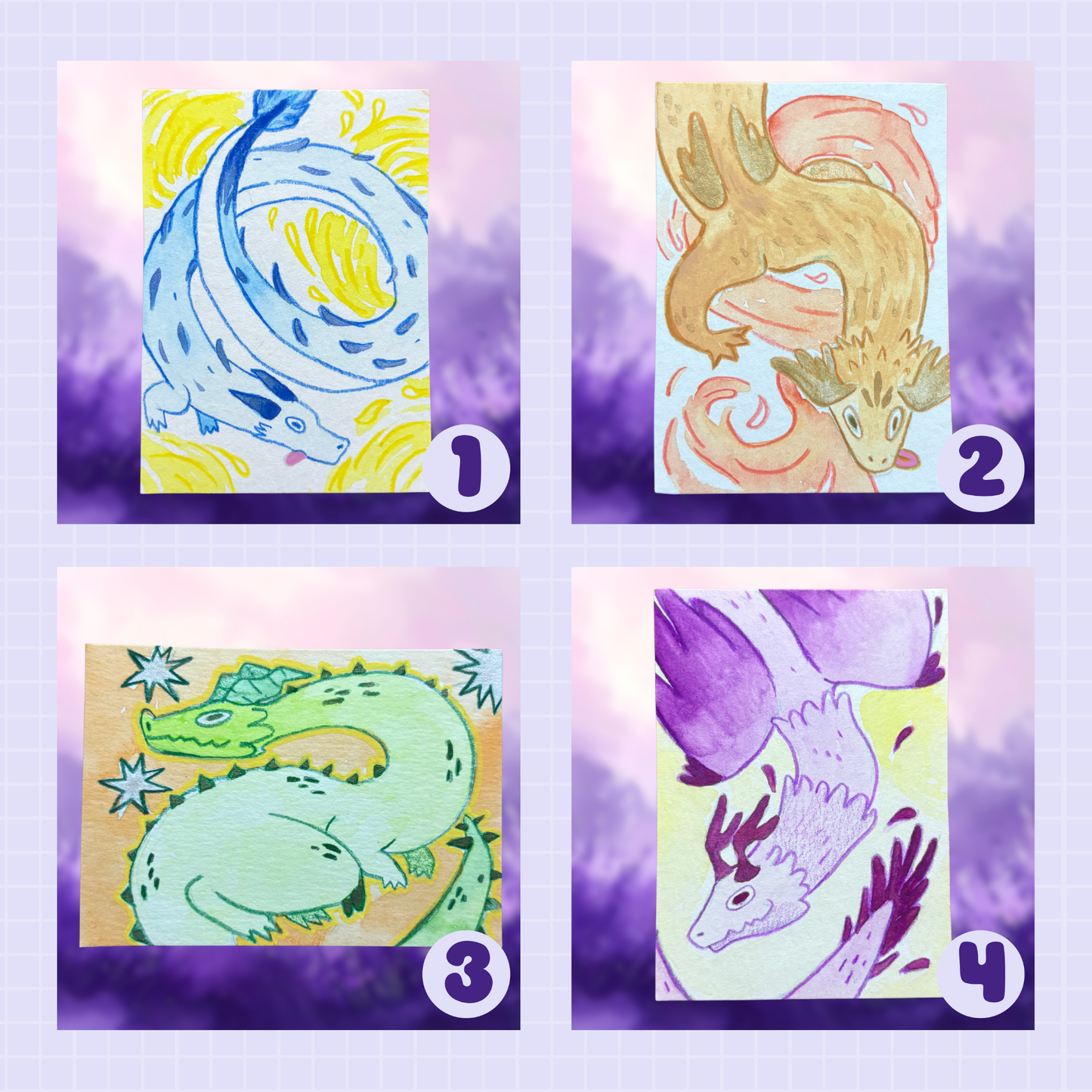 ACEO ORIGINALS - Silly Dragons Collection