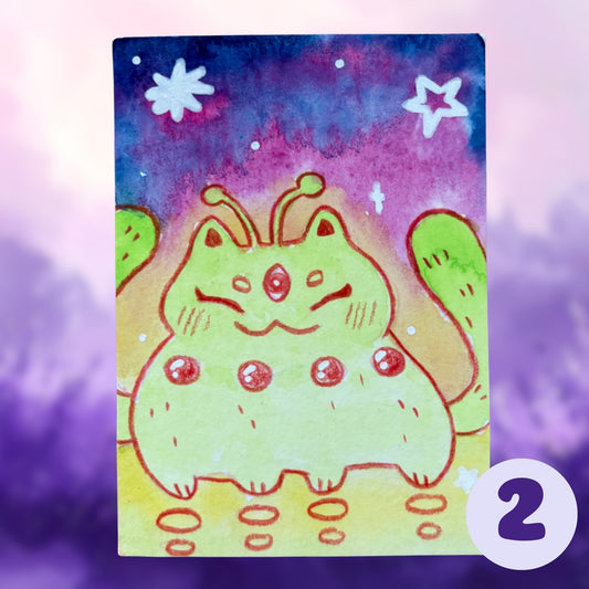 ACEO ORIGINALS - UFO Collection - “We come in peace… Maybe"