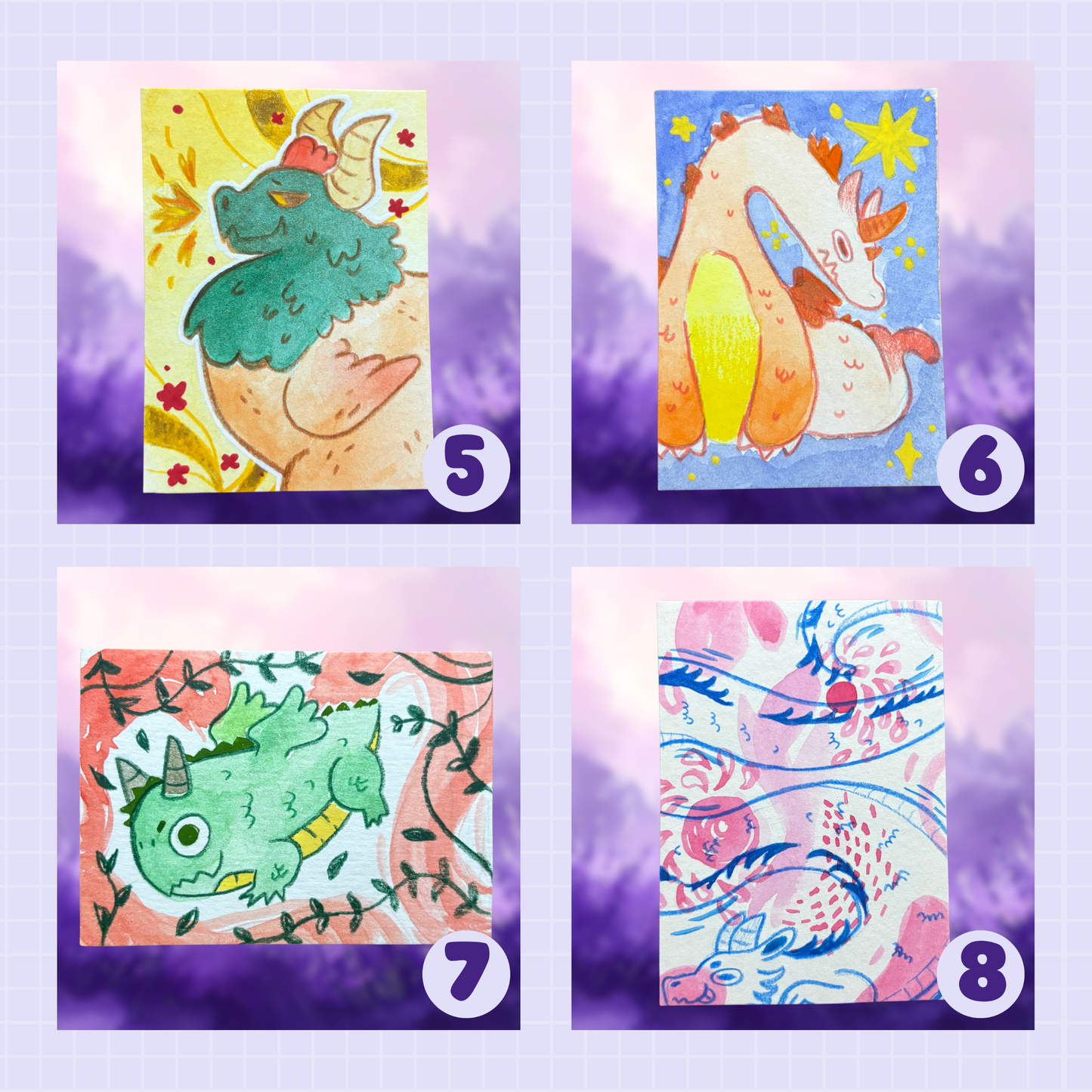 ACEO ORIGINALS - Silly Dragons Collection