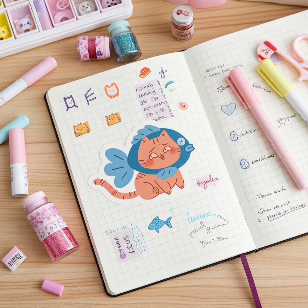 EHEK Fish Cat stickers