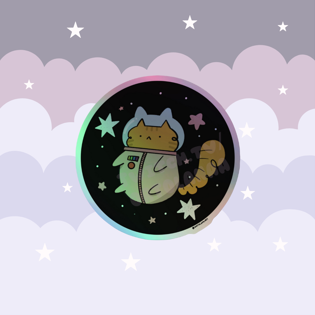 Catstronaut Holographic Sticker