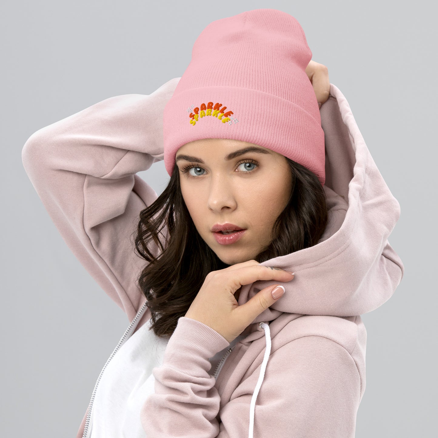 Sparkle Sparkle Cuffed Beanie - Red & Yellow