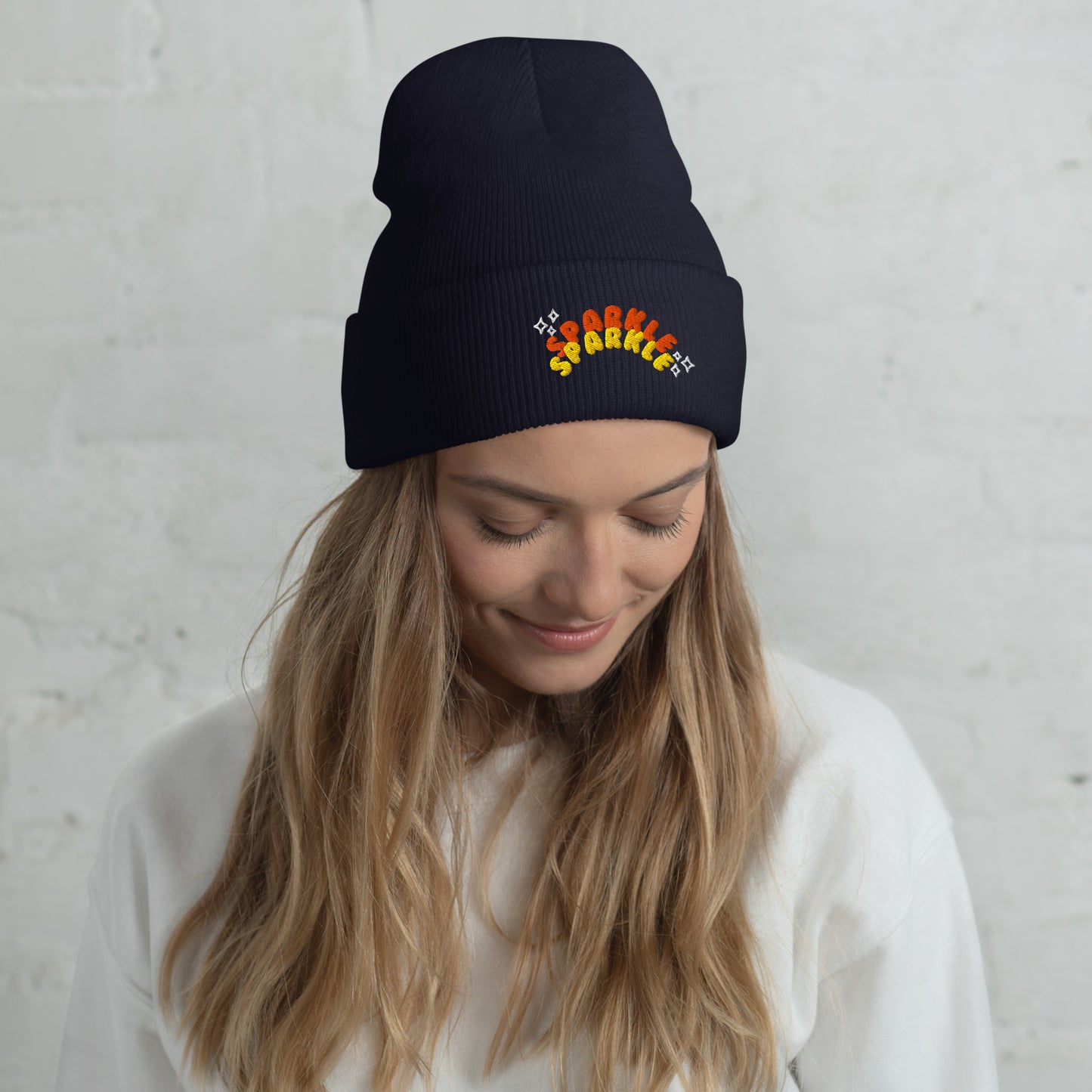 Sparkle Sparkle Cuffed Beanie - Red & Yellow