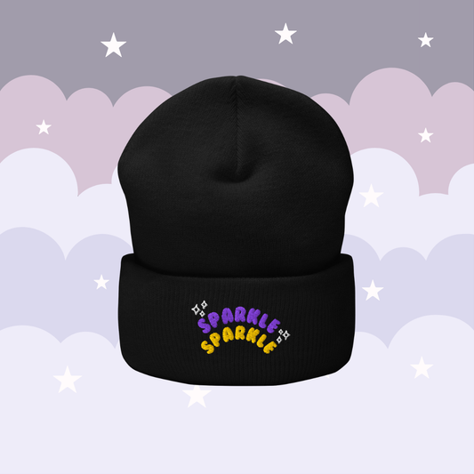 Sparkle Sparkle Cuffed Beanie - Purple & Yellow